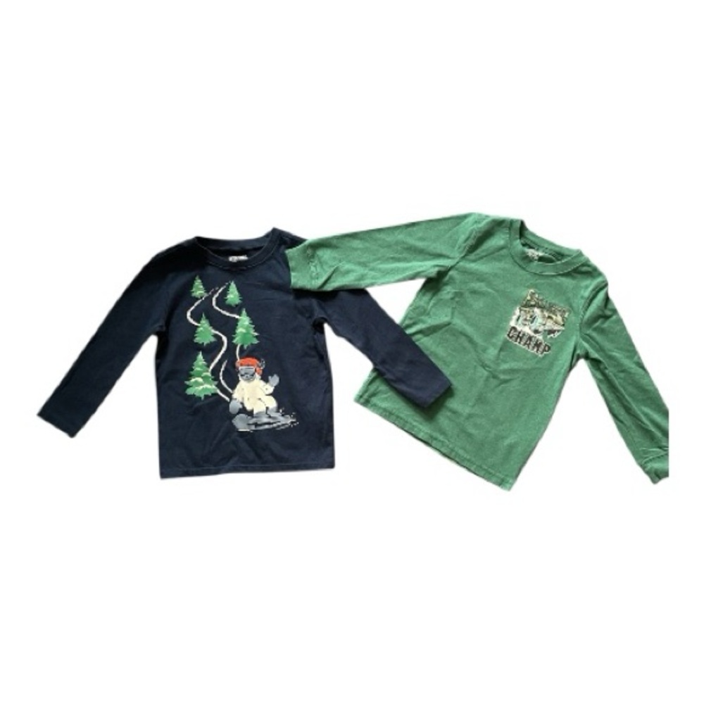 #383, Garanimals Navy and Green Long Sleeve Tees, size 3